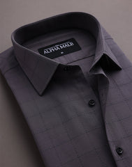 Embossed Gharcoal Grey Checkered