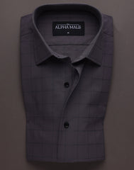 Embossed Gharcoal Grey Checkered