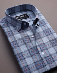Blue Tartan Checks in Brushed Cotton