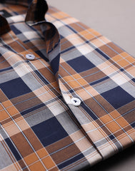 Orange & Blue Plaid Checkered