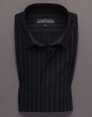 Black Base Textured Stripes