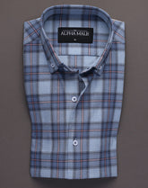 Blue Tartan Checks in Brushed Cotton