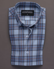 Blue Tartan Checks in Brushed Cotton