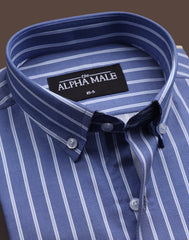 Twill Blue Broad Striped