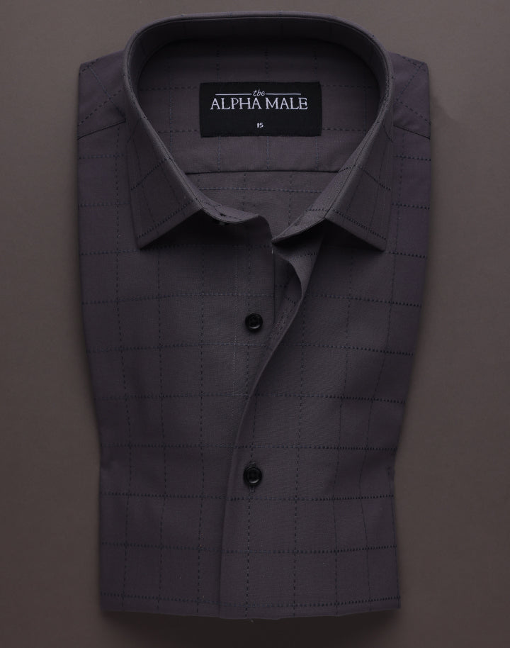 Embossed Gharcoal Grey Checkered