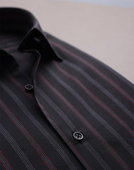 Black Base Textured Stripes