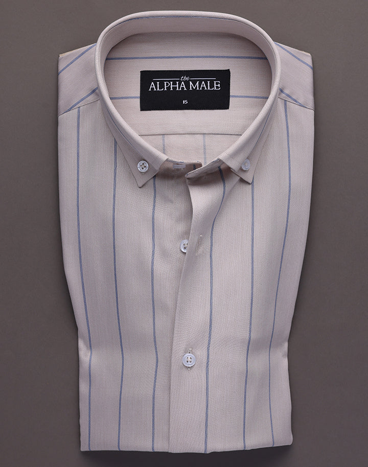 Biege & Blue Stripes