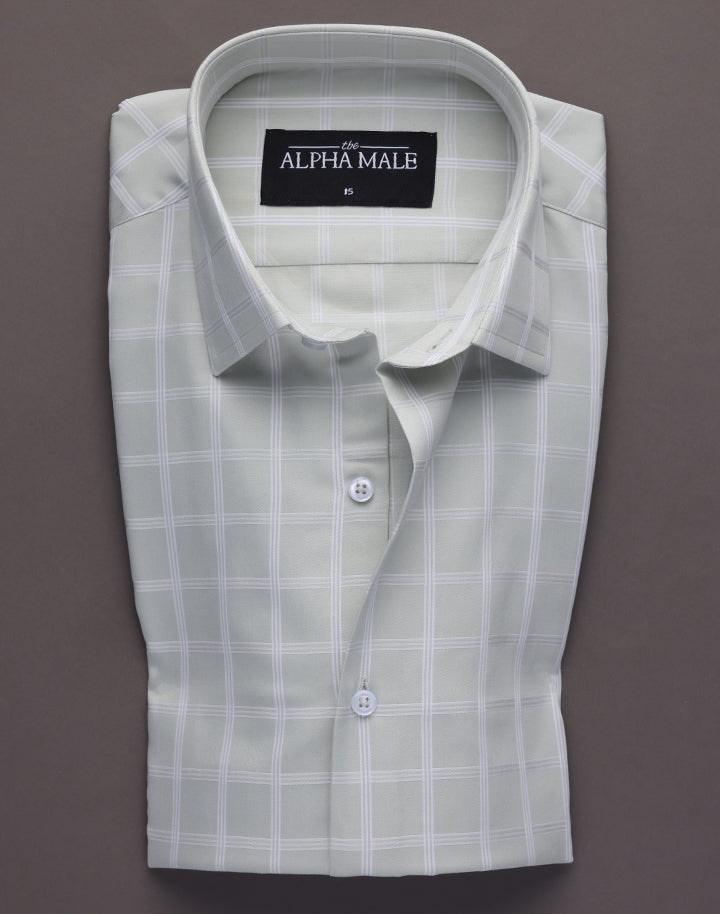 Sage Green Windowpane Checkered