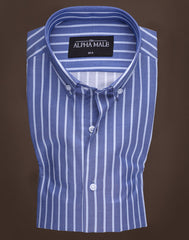 Twill Blue Broad Striped
